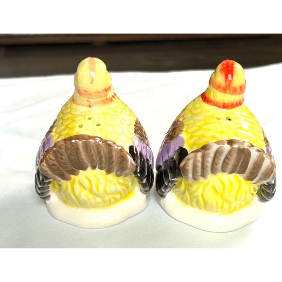 Ceramic Turkey Salt & Pepper Shakers Vintage Holiday Thanksgiving Autumn Festive - Picture 12 of 12